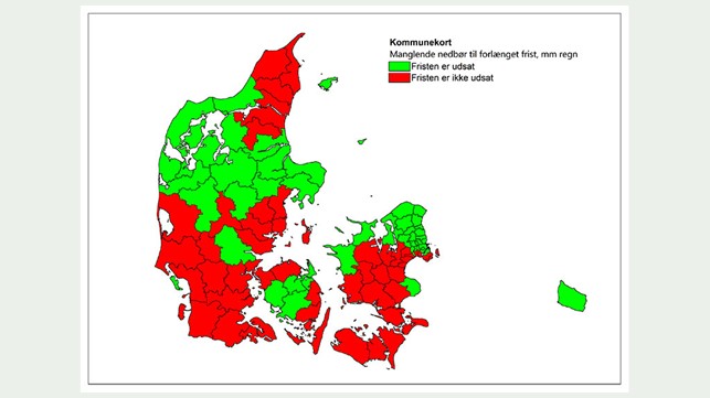 Normalt er fristen for udbringning af flydende husdyrgødning og flydende affald den 1. oktober, men megen regn kan forlænge fristen til den 15. oktober.